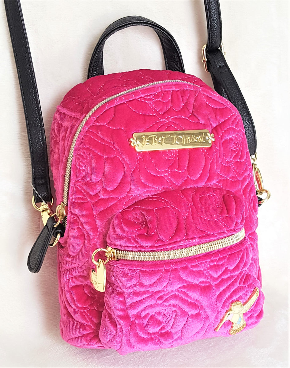 Betsey Johnson Velvet MINI Convertible Cross-Body Bag