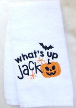 Load image into Gallery viewer, Halloween Hand Towel Custom Embroidered White Towel