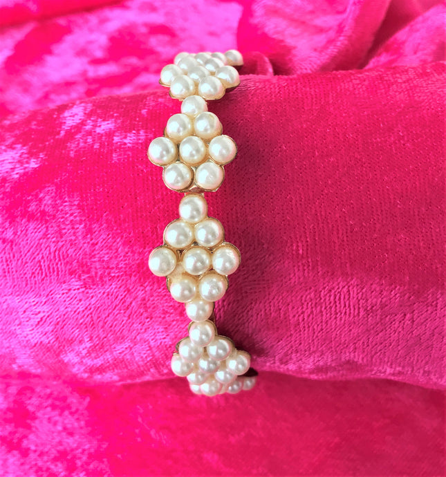 Pearl  Bangle Bracelet, Faux Pearl Bangle - Urban Flair USA