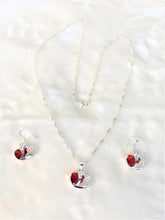 Load image into Gallery viewer, 925 Silver Necklace Pendant Earring Set with Ruby - Urban Flair USA