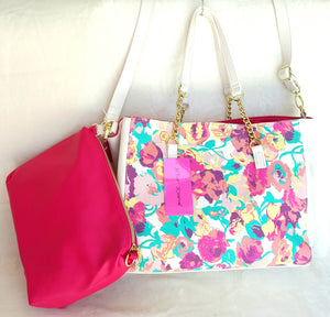 Betsey Johnson Tote with Pouch Floral Multicolored - Urban Flair USA