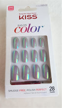 Load image into Gallery viewer, KISS SALON COLOR 28 Press-On Nails Medium Oval IRIDESCENT GRAY #72576 - Urban Flair USA