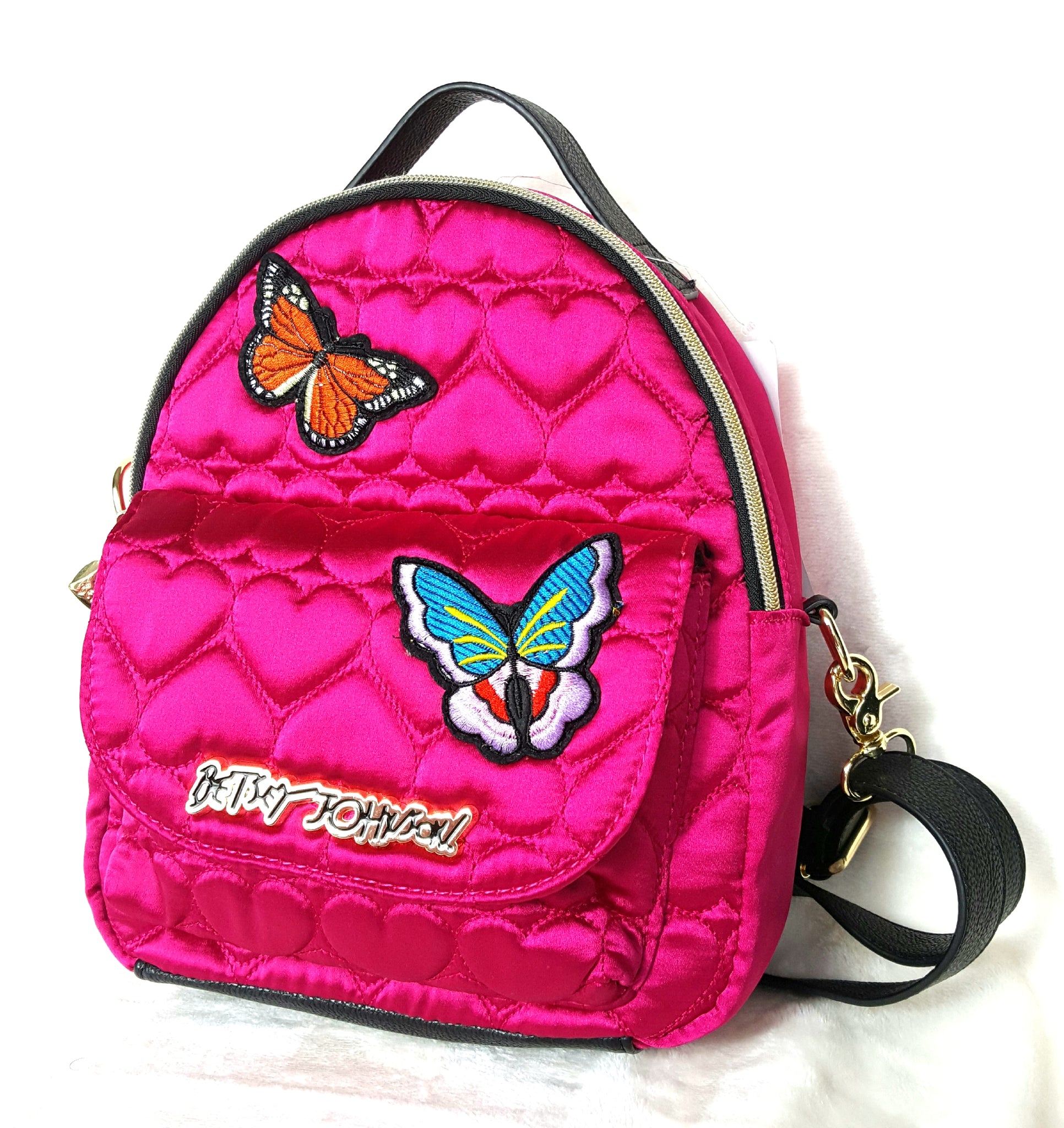 betsy johnson convertable mini backpack Betsey Johnson BACKPACK CONVERTIBLE FUSHIA – Urban Flair USA
