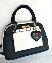Load image into Gallery viewer, Betsey Johnson DOME WITH POUCH - BLACK / CREAM - Urban Flair USA