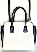 Load image into Gallery viewer, Betsey Johnson Large SATCHEL BLACK / WHITE with BIG BOW - Urban Flair USA