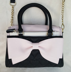Betsey Johnson POUCH BOW SATCHEL BLUSH/BLACK … – Urban Flair USA