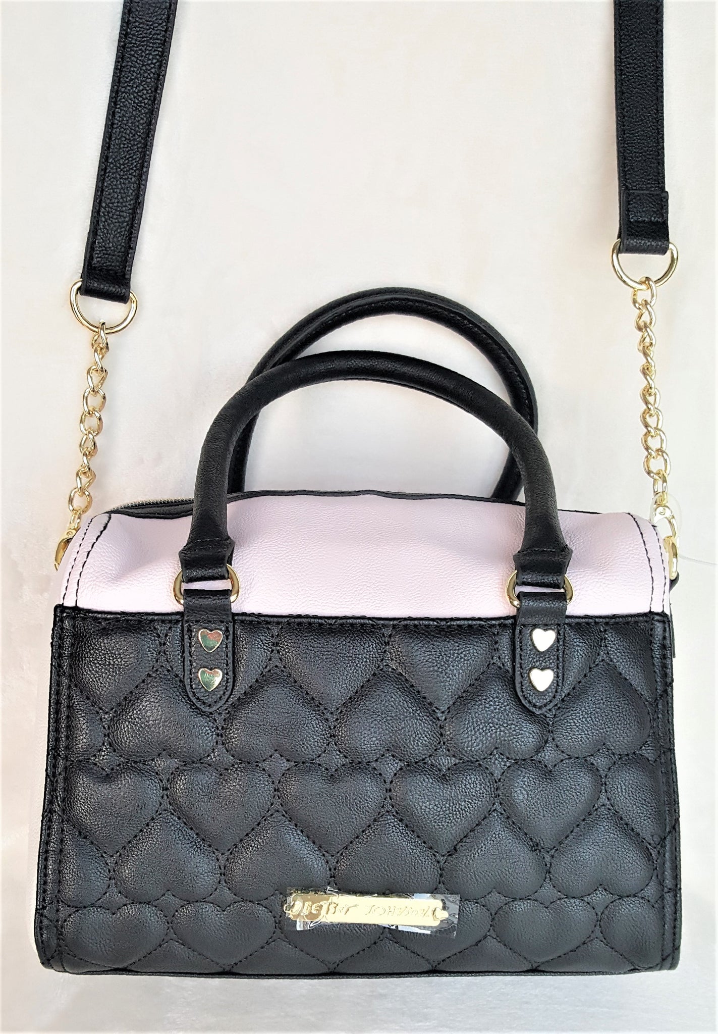 betsey johnson leather black white blush line bow backpack Betsey Johnson POUCH BOW SATCHEL BLUSH/BLACK … – Urban Flair USA