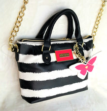 Load image into Gallery viewer, Betsey Johnson Purse XBODY PINCH SATCHEL BAG - STRIPE - Urban Flair USA