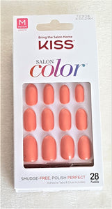 KISS SALON COLOR 28 Press-On Nails Medium OVAL Burnt Orange #72934 - Urban Flair USA