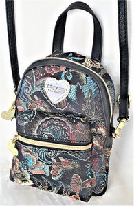 Betsey Johnson MINI Convertible Cross-Body Bag - BLACK/MULTI - Urban Flair USA