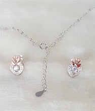 Load image into Gallery viewer, 925 Silver Pendant Necklace Earring Set w/ Cubic Zircon Studs - Urban Flair USA
