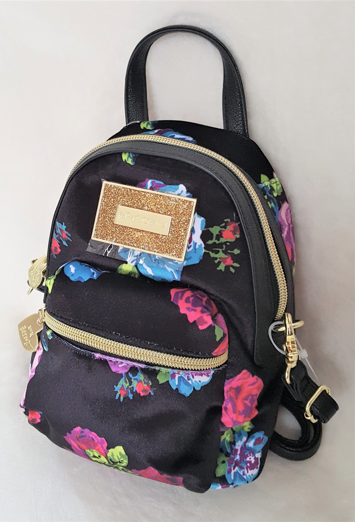 betsey johnson mini backpack with patches Betsey Johnson Velvet MINI Convertible Cross-Body Bag