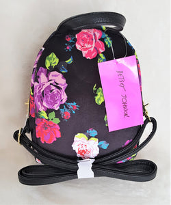 Betsey Johnson Velvet MINI Convertible Cross-Body Bag - BLACK FLORAL - Urban Flair USA