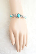 Load image into Gallery viewer, Alloy &amp; Blue Stone Bracelet Butterfly Beads Bohemian Handmade Bracelet, Tibetan Silver Color Bracelet with Turquoise Beads - Urban Flair USA