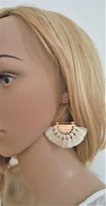 Fan Tassel Earrings Gold tone Chain Triangle Fringe, Geometric Fringe Earring, Bohemian Jewelry, Statement Earring, Ethnic Party wear - Urban Flair USA