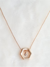 Load image into Gallery viewer, Gold Chain Hexagon Pendant with Cubic Zircon Stone - Urban Flair USA