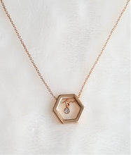 Load image into Gallery viewer, Gold Chain Hexagon Pendant with Cubic Zircon Stone - Urban Flair USA