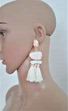 Load image into Gallery viewer, Thread Tassel Earrings Crystal Boho Dangle Earring, Statement Earrings. Bohemian Jewelry - Urban Flair USA