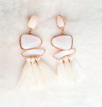 Load image into Gallery viewer, Thread Tassel Earrings Crystal Boho Dangle Earring, Statement Earrings. Bohemian Jewelry - Urban Flair USA