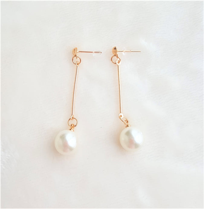Faux Pearl Ear Wire Long Drop Pearl Fashion Earrings - Urban Flair USA