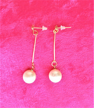 Load image into Gallery viewer, Faux Pearl Ear Wire Long Drop Pearl Fashion Earrings - Urban Flair USA