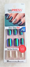 Load image into Gallery viewer, Kiss ImPRESS Press-On Manicure IRIDESCENT GREEN+GLITTER #72043 GOAL DIGGER - Urban Flair USA