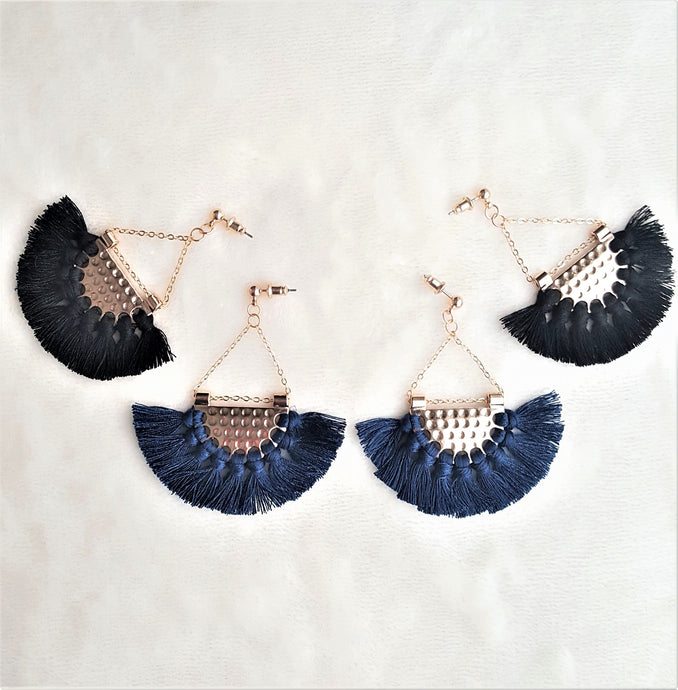 Fan Tassel Earrings Gold tone Chain Triangle Fringe, Geometric Fringe  Earrings, Boho, Beach, Bohemian Jewelry, Statement Earrings, - Urban Flair USA