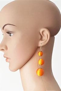 Bon Bon Earrings Silk Thread Ball Triple Tier Ball Drop Earring,Boho Chic Designer,Beach Jewelry,Statement Earring,Gift for Her - Urban Flair USA