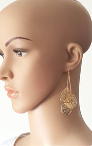Fashion Earrings Dangle Drop Gold tone Trendy Style Party wear Light weight Earrings by UrbanFlair - Urban Flair USA