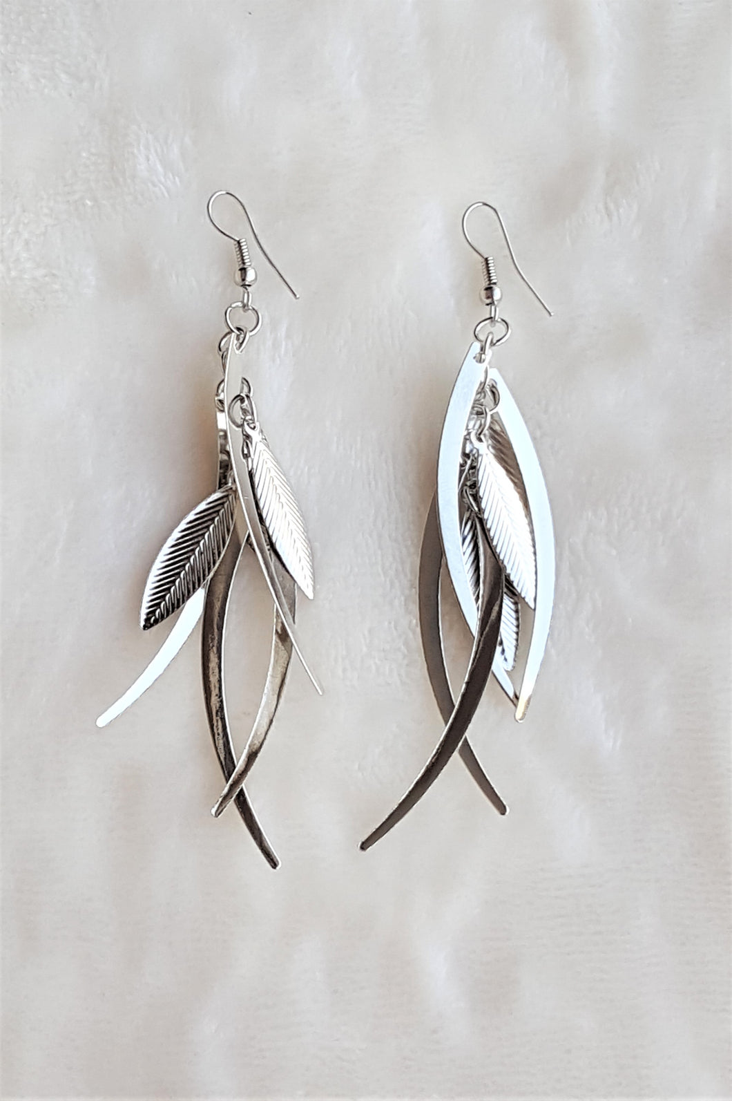 Fashion Earrings Leaves Silver tone Trendy Stylish Party wear Light weight Earrings by UrbanFlair - Urban Flair USA