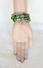 Load image into Gallery viewer, Bracelet Beaded Ethnic Bohemian with Charm, Gold, Green, Brown, Teal, White - Urban Flair USA