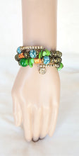 Load image into Gallery viewer, Bracelet Beaded Ethnic Bohemian with Charm, Gold, Green, Brown, Teal, White - Urban Flair USA