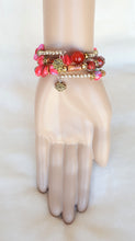 Load image into Gallery viewer, Bracelet Beaded Ethnic Bohemian with Charm, Red, Gold, Brown - Urban Flair USA