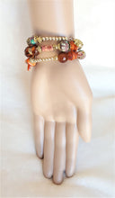 Load image into Gallery viewer, Bracelet Beaded Ethnic Bohemian with Charm, Gold, Brown - Urban Flair USA