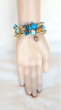 Load image into Gallery viewer, Bracelet Beaded Ethnic Bohemian with Charm, Turquoise, Gold,Brown - Urban Flair USA