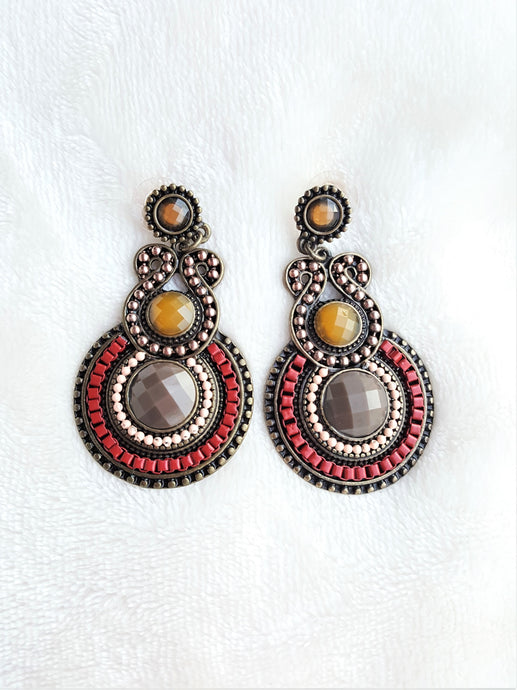Vintage Earrings Ethnic Party wear Antique Gold Dangle Drop Earring, Boho Jewelry by UrbanFlair - Urban Flair USA
