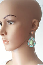Load image into Gallery viewer, Vintage Earrings Beaded Ethnic Design Enamel Rhinestone Bohemian Jewelry - Urban Flair USA