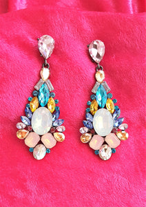 Earrings Crystal Multicolored, Big Crystal Stone Earrings by UrbanFlair - Urban Flair USA