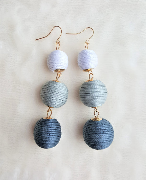 Bon Bon Earrings Ball Triple Tier Drop Dangle Earring,Boho Chic Designer, Beach Jewelry Earrings, Statement Earring, Gift for Her - Urban Flair USA