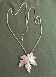 Pendant Necklace Maple Leaf Gold Chain Necklace Long Chain, Autumn Fall Jewelry by UrbanFlair - Urban Flair USA