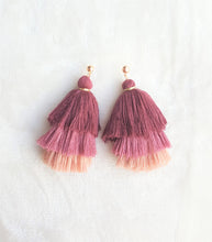 Load image into Gallery viewer, Earrings Layered Tassel, Gold tone Stud,Chic Fashion Earring,Beach Earrings,Statement Earring - Urban Flair USA
