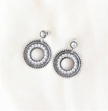Load image into Gallery viewer, Vintage Earrings  Antique Silver Rhinestone Earrings, Fashion Earrings - Urban Flair USA