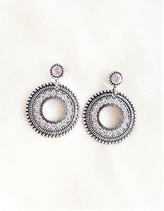 Vintage Earrings  Antique Silver Rhinestone Earrings, Fashion Earrings - Urban Flair USA