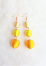 Load image into Gallery viewer, Les Bon Bon Earrings Yellow Silk Thread Triple Tier Drop, Boho Chic Designer Jewelry,Statement Earring, Gift for Her - Urban Flair USA