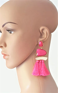Thread Tassel Earrings Crystal Boho Dangle Earring, Long Statement Earrings. Bohemian Jewelry - Urban Flair USA