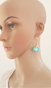 Fashion Earrings Floral, Flower Tassel Gold Hoop Earrings by UrbanFlair - Urban Flair USA