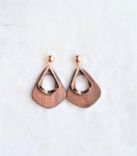 Load image into Gallery viewer, Fashion Earrings Wood Vintage Style Plywood Brown Gold - Urban Flair USA