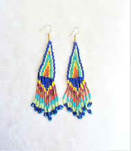 Load image into Gallery viewer, Multicolored Earrings Woven Bead Fringe, Statement Earrings, Beach Earrings, Gift for her - Urban Flair USA