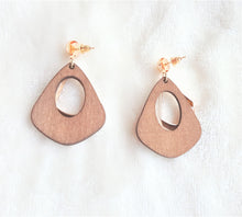 Load image into Gallery viewer, Fashion Earrings Wood Vintage Style Plywood Brown Gold - Urban Flair USA