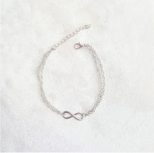 Load image into Gallery viewer, Charm Anklet Infinity Double Layered Chain Silver Barefoot Beach Jewelry - Urban Flair USA